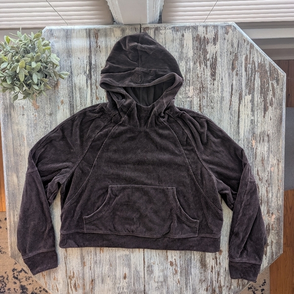 Lululemon Scuba Oversized Hoodie Velvet Cord Brown Women's XL/XXL - Picture 4 of 9